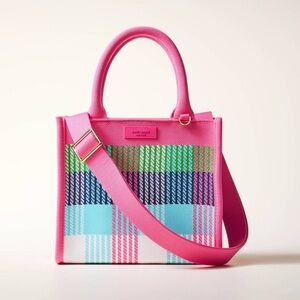 NWT Kate Spade x Target Pink Multicolor Plaid Tote Bag